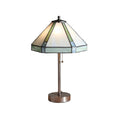 **Technische titel in het Nederlands:** **Tiffany-stijl tafellamp met glazen kap en metalen basis**
